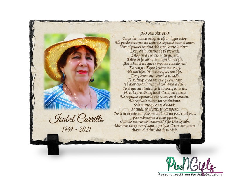 Spanish Memorial Gift Plaque Sympathy Gift Spanish Poem Etsy