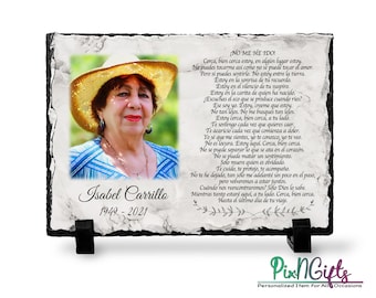 Spanish Memorial Slate Plaque, Sympathy Gift, Spanish poem, Keepsakes, Placa de Recuerdo Para Difuntos, Pérdida de un Ser Querido, Recuerdo