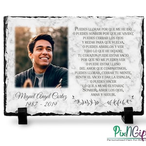 Spanish Memorial Slate Plaque, Custom Name Loss Gift, Sympathy Gift, Keepsakes, Placa de Recuerdo Para Difuntos, Pérdida de un Ser Querido