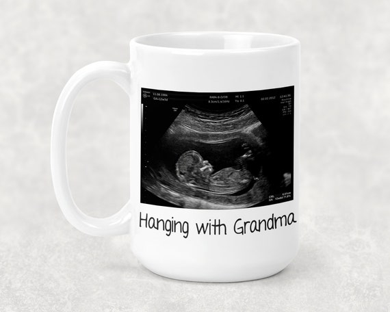 Ultrasound Mug For Grandma, Christmas Gift, Personalized gift for expecting Mothers, gifts for Grandma, Baby Shower gift, Pregnancy reveal