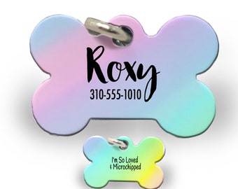 Medagliette Identificative Per Cani Color Arcobaleno, Ossi In Acciaio - Foto 8