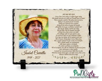 Spanish Memorial gift Plaque, Sympathy Gift, Spanish poem, Keepsakes, Placa de Recuerdo Para Difuntos, Pérdida de un Ser Querido, Recuerdo