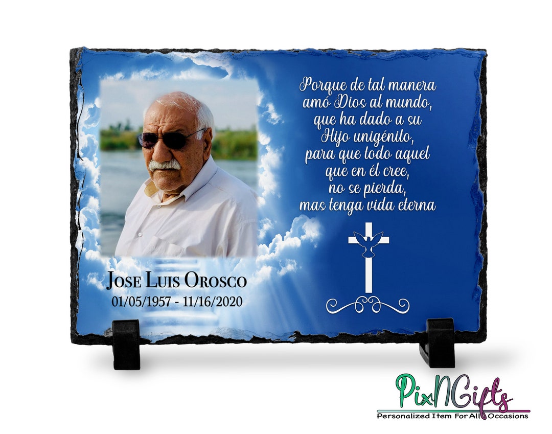Spanish Memorial Slate Plaque, Custom Name Loss Gift, Sympathy Gift