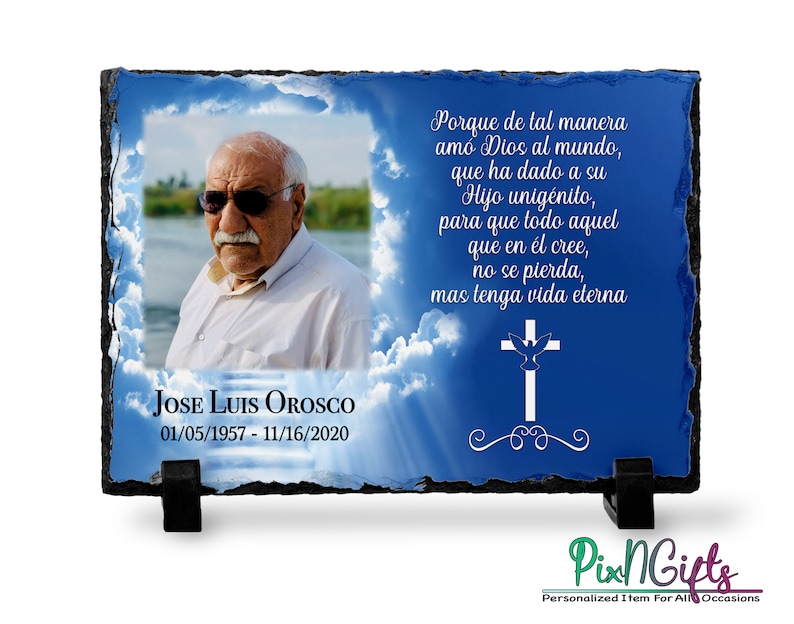 Spanish Memorial Slate Plaque Custom Name Loss Gift Sympathy Etsy