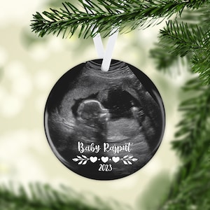 Sonogram Photo Ornament, Ultrasound Ornament, Keepsake Gift, Baby on the Way, Pregnancy Announcement, Christmas gift, Gift for Grandparents