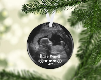 Sonogram Photo Ornament, Ultrasound Ornament, Keepsake Gift, Baby on the Way, Pregnancy Announcement, Christmas gift, Gift for Grandparents