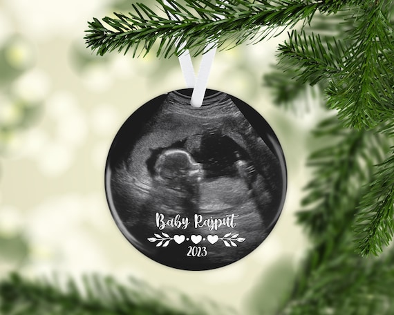 Sonogram Photo Ornament Ultrasound Ornament Keepsake Gift Baby