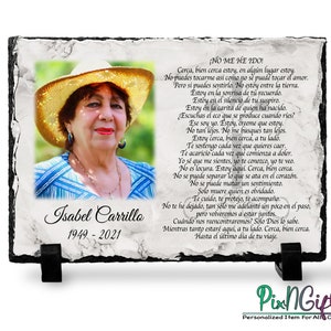Spanish Memorial gift Slate plaque, Sympathy Gift, Spanish poem, Keepsakes, Placa de Recuerdo Para Difuntos, Pérdida de un Ser Querido