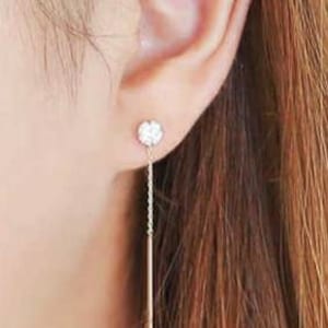 14k solid gold cubic goddess earrings.