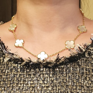 10 clover necklace in gold. 15mm clover necklace. 14k gold plated silver so the gold is not too yellow!