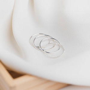 Sterling silver stacking rings.