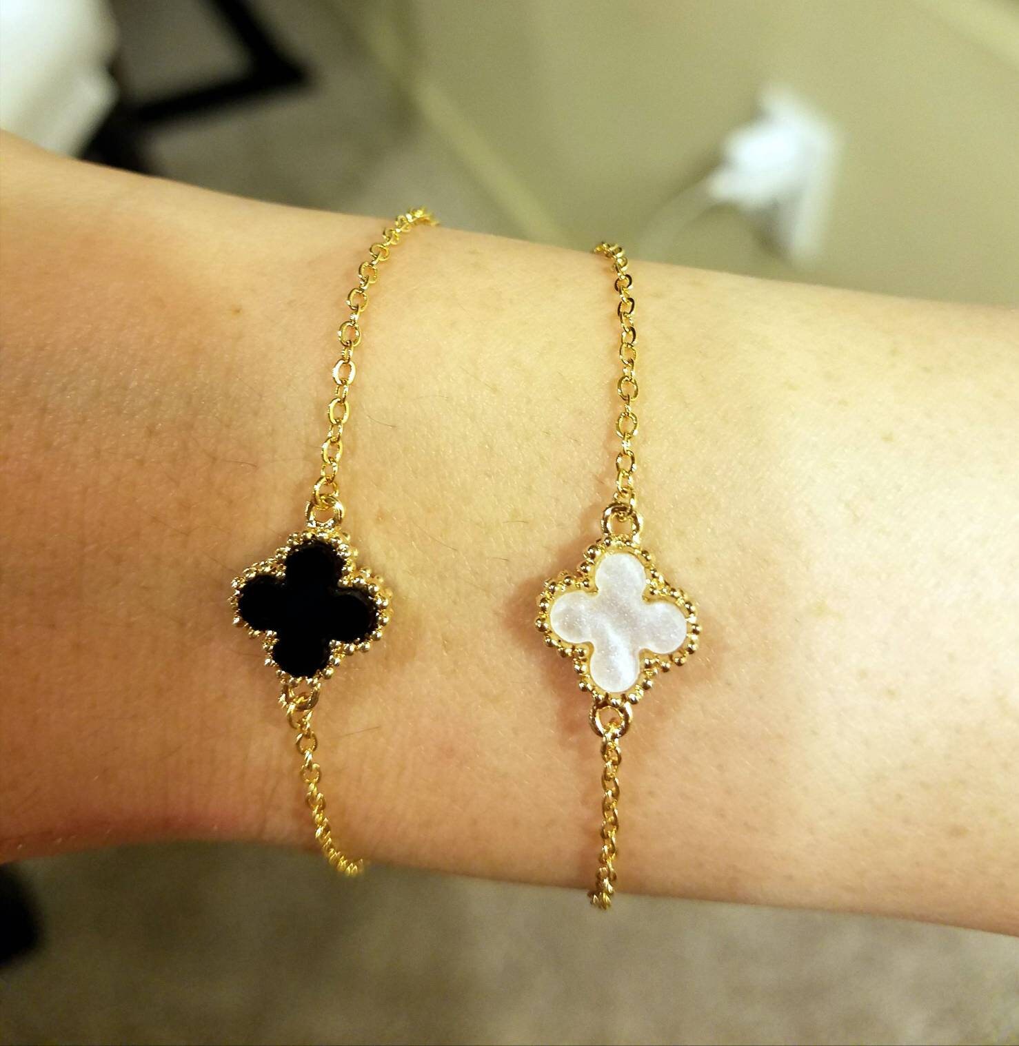 Single flower charm bracelet with 14k gold filled chain and Etsy