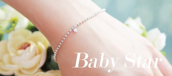 925 Sterling Silver Ball Chain Bracelet or Anklet With Tiny