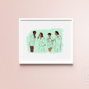 Living Single | Printed Wall Pop Art | Living Single Digital Painting, Sketch Art, Room Decor, Black Girl Magic, 90s TV Show | Free Shipping