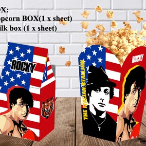 Rocky Balboa Box Party kit decoration Topper-Banner Invitation Digital Download Printable-PDF ...