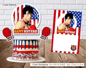 Rocky Balboa Cake Topper- Instant Digital Download -printable-pdf
