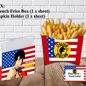 Rocky Balboa Box Party kit decoration Topper-Banner Invitation Digital Download Printable-PDF ...