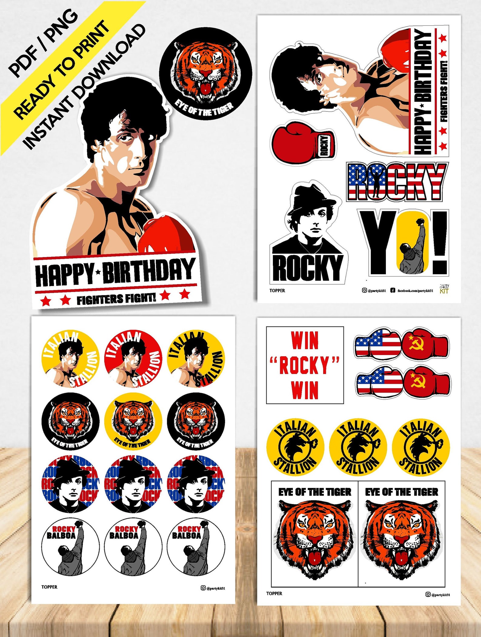 Rocky Balboa Cake Topper Instant Digital Download - Etsy España