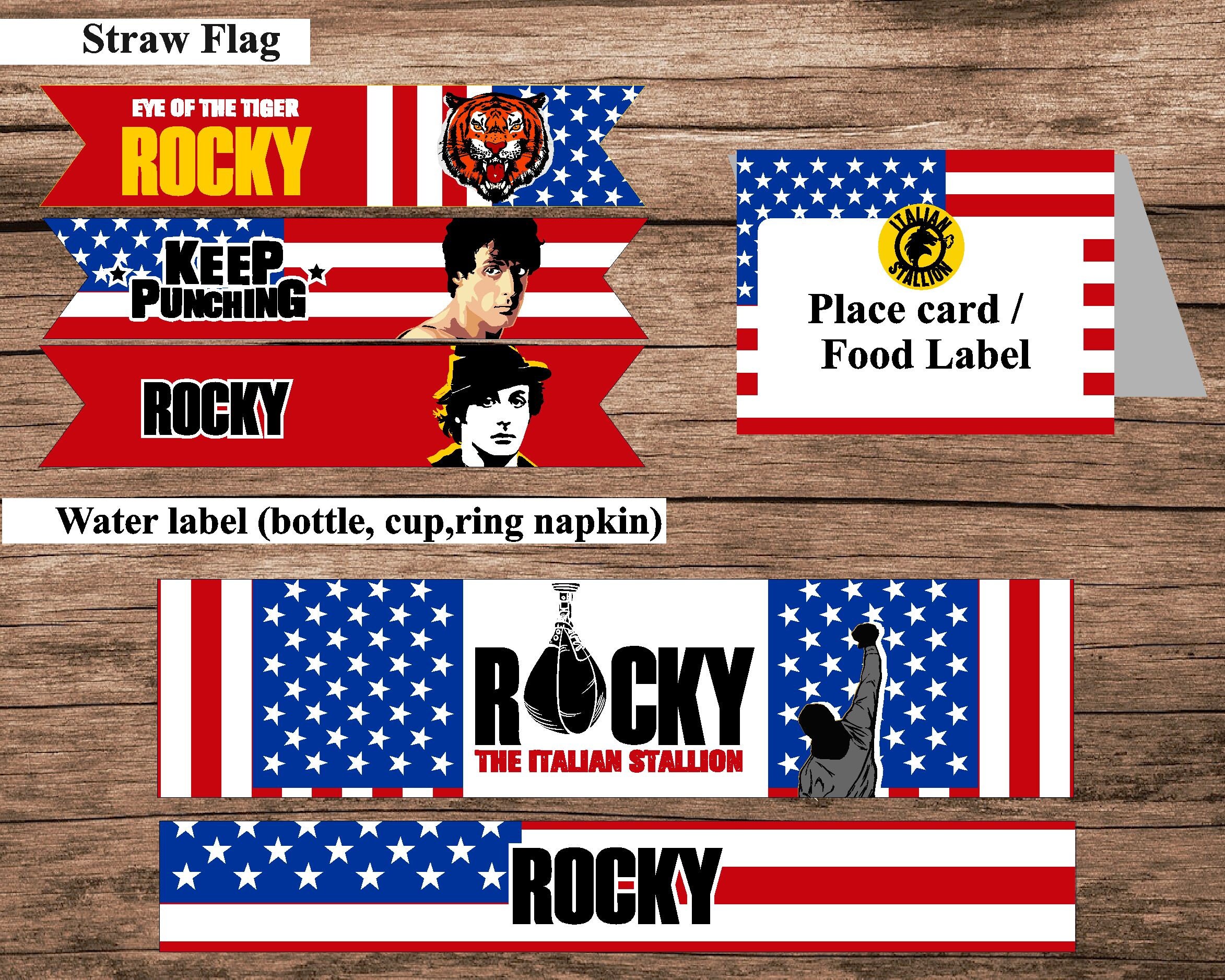 Rocky Balboa Box Party kit decoration Topper-Banner Invitation Digital Download Printable-PDF ...