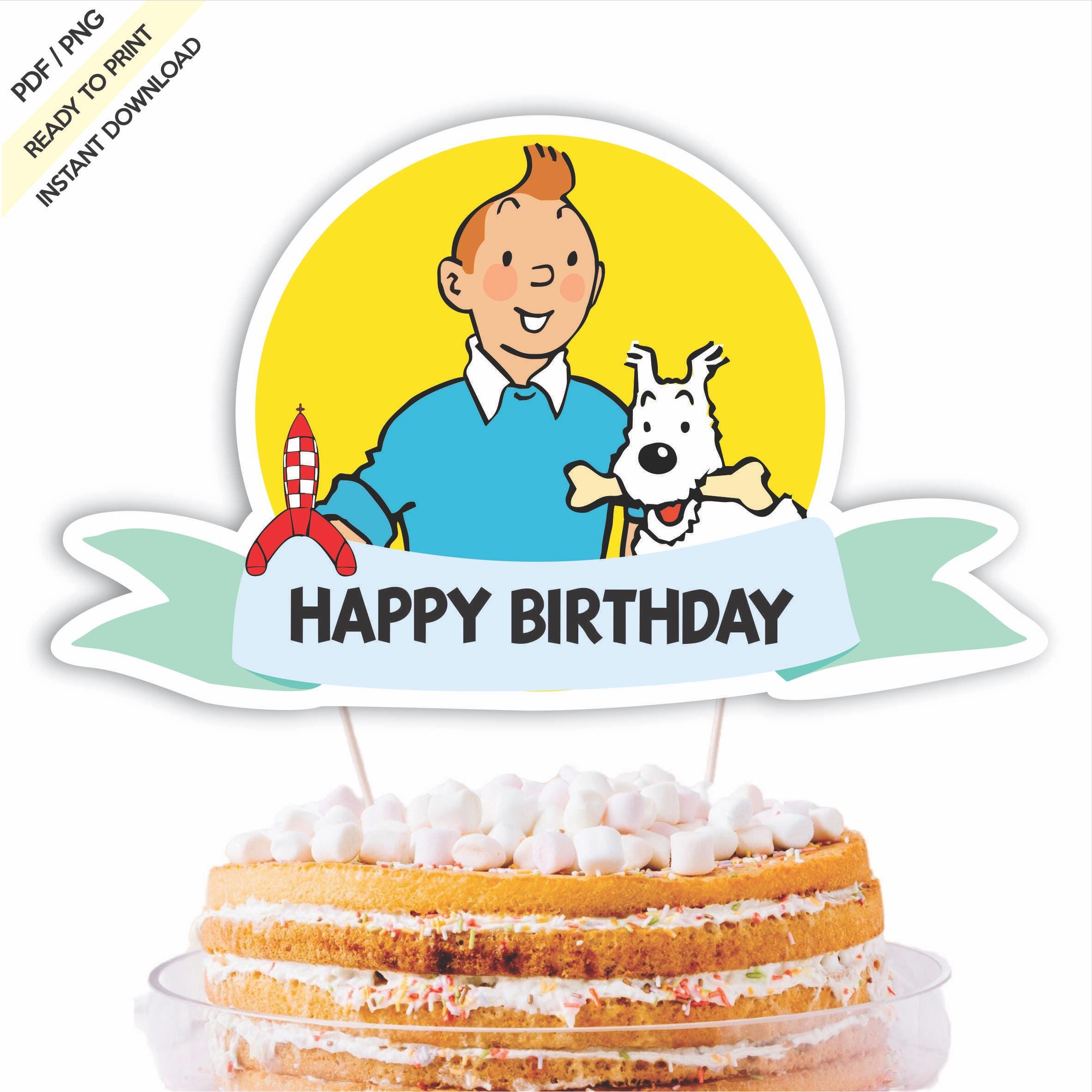 Tin Tin Cake Topper Digital Download