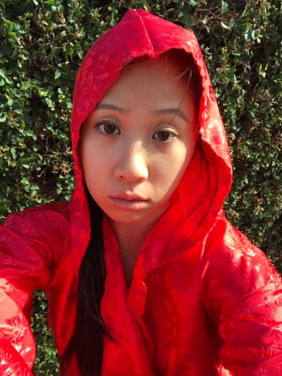 Rose rouge imprimé en Robe Kimono peignoir avec avec peignoir capuche et poches aux manches d4fdf1 Rose rouge imprimé en Robe Kimono peignoir avec avec peignoir capuche et poches aux manches d4fdf1