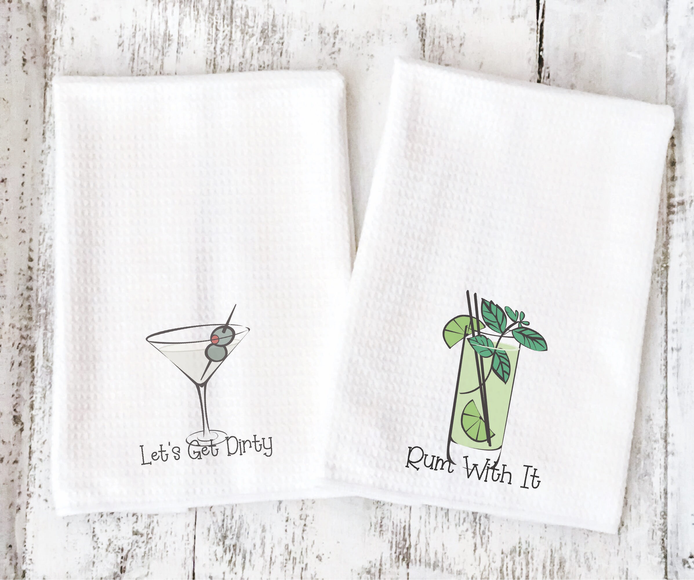 Funny Tea Towels Whisky Martini and Rum Kitchen Towels Etsy