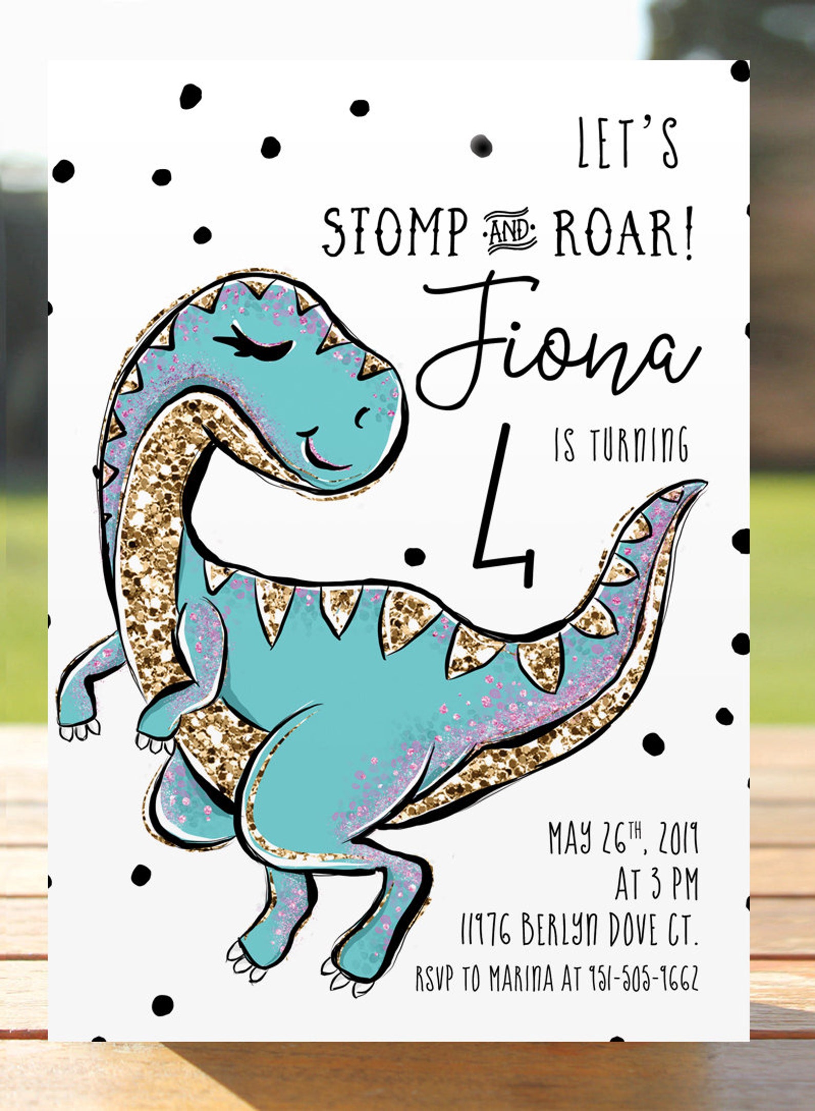Dinosaur Birthday Invitation Dinosaur Themed Birthday Etsy