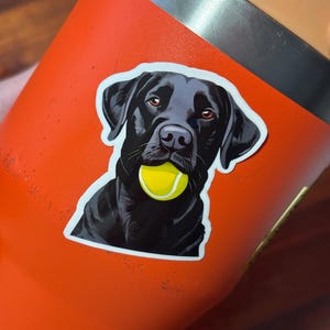 Entzückender schwarzer Labrador Haustier Aufkleber - wasserdichter Aufkleber für Hydroflask, Laptop, Wasserflaschen, Fenster und mehr