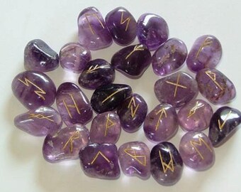 Amethyst Rune Stone Viking Runes Runic Alphabets Healing Stone Fortune Telling Stone