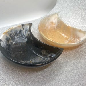 Crescent Moon Trinket Dish | Resin Dish | Jewelry Tray | Ring Dish