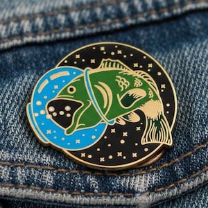 Fish Outta Space Enamel Pin