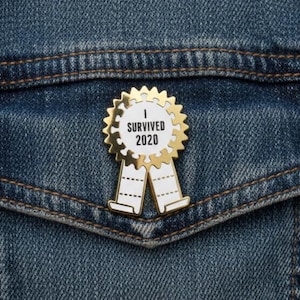 I Survived 2020 Ribbon Enamel Pin