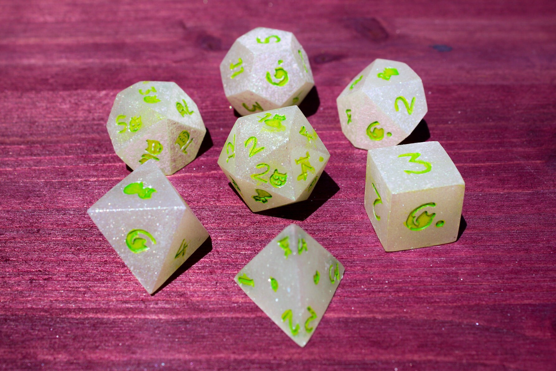 Specter Handmade Sharp Edge RPG Dice Set 7 Dice Etsy