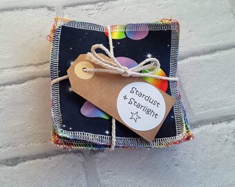 Reusable facewipes, rainbow penis fabric, cotton terry, eco friendly, wash cloths, facial rounds, cleansing, make up remover pads