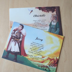 carte prénom chevalier ou princesse