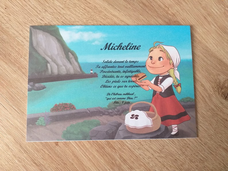 carte prénom Basque fille mer