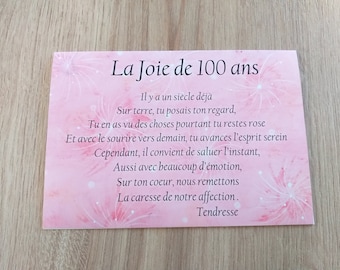 carte anniversaire 100 ans