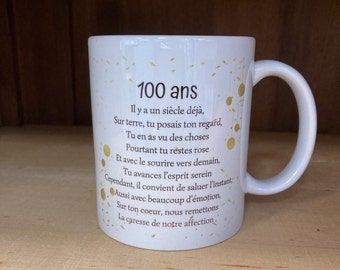Mug personnalisé cadeau 100 ans