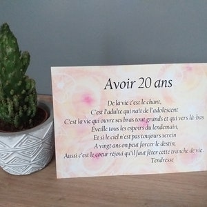 20th birthday card