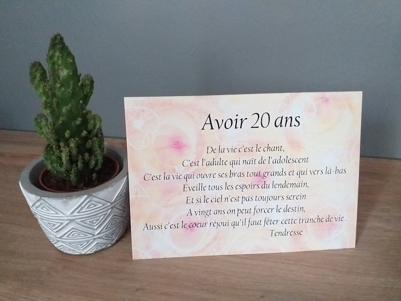 carte anniversaire 100 ans 20 ans