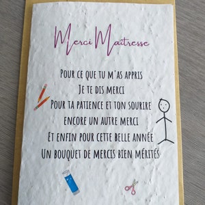 Gracias tarjeta Mistress, papel con semillas
