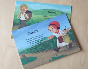 Carte postale prénom vigneron