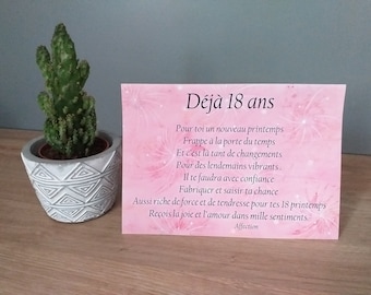 carte anniversaire 18 ans