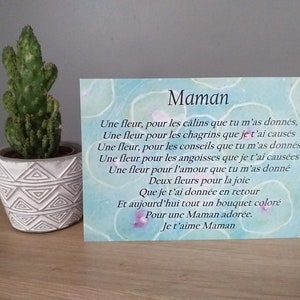carte poème Maman