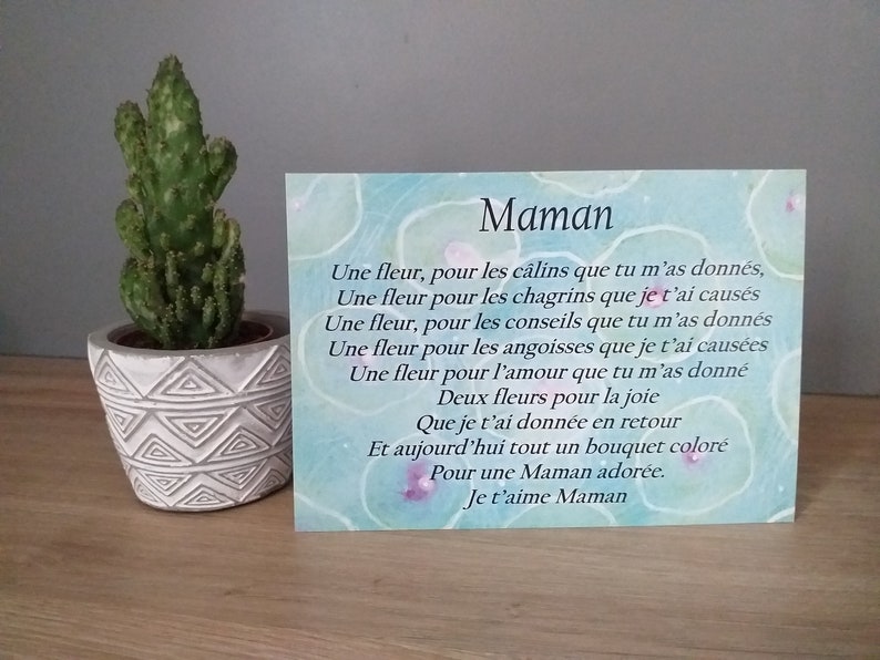 carte poème Maman Maman