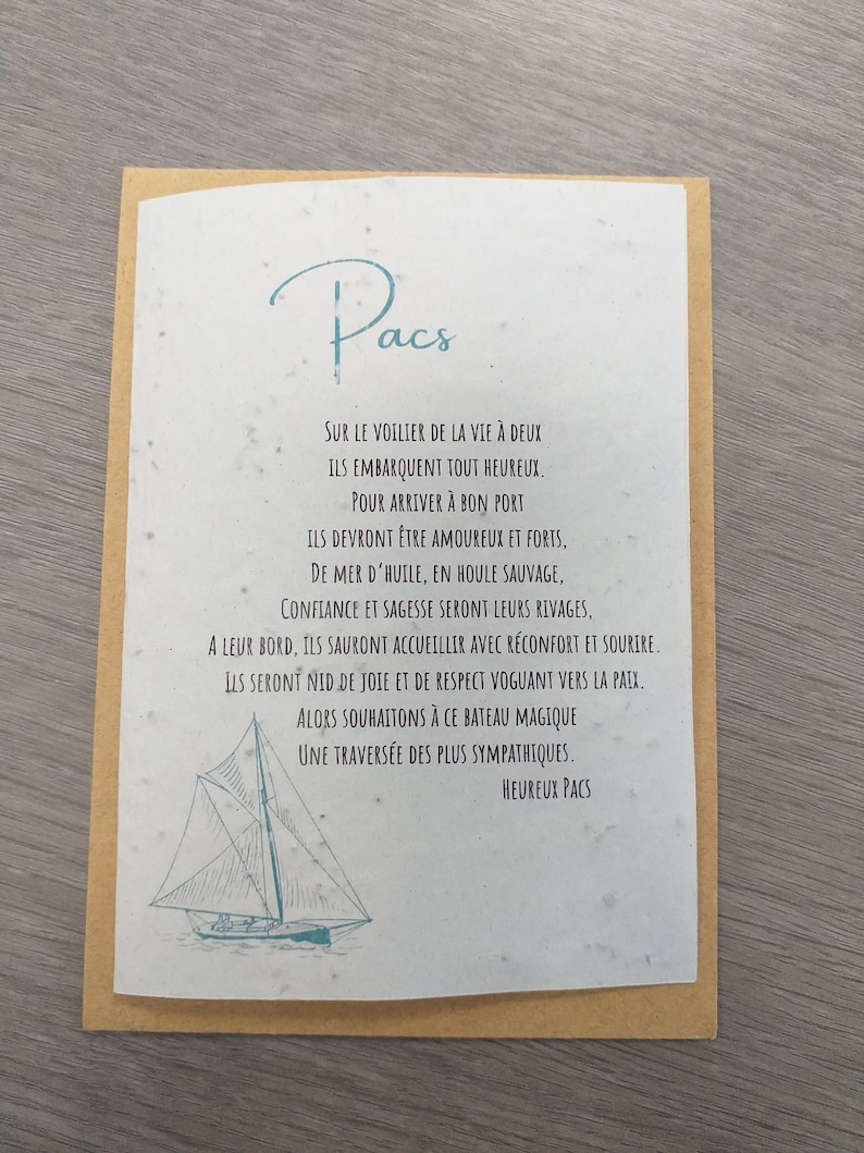 carte Pacs papier ensemencé image 1