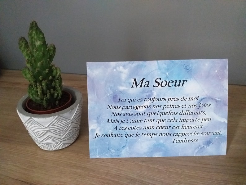 carte poème Maman Ma soeur