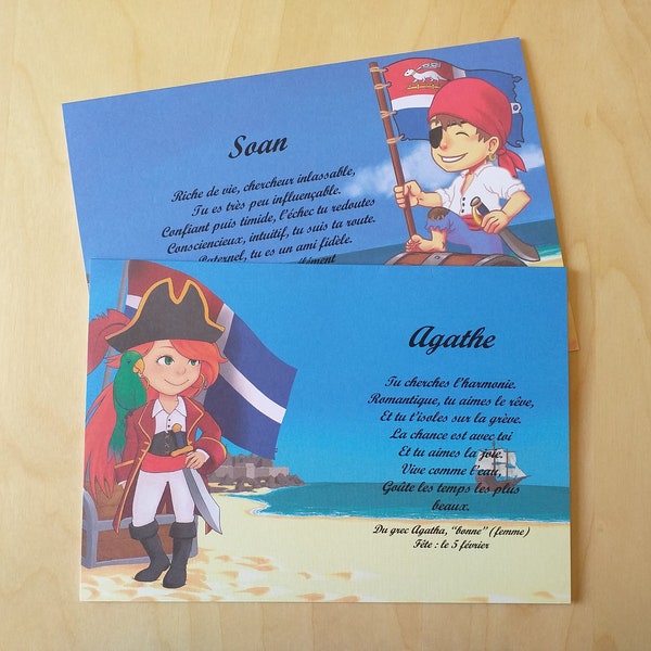 carte postale prénom Pirate