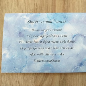 carte sincères condoléances