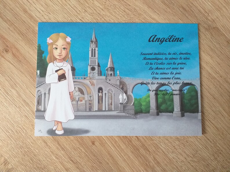 carte prénom Lourdes fille